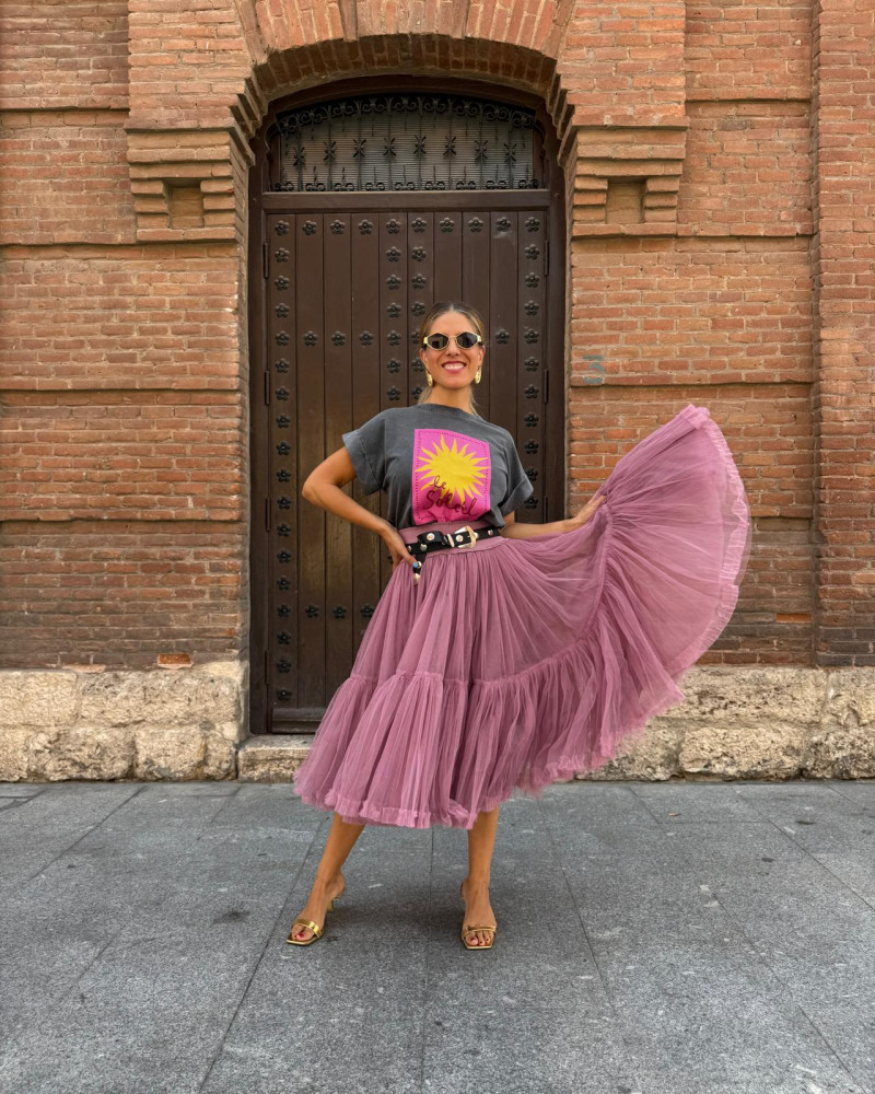 Tul midi skirt