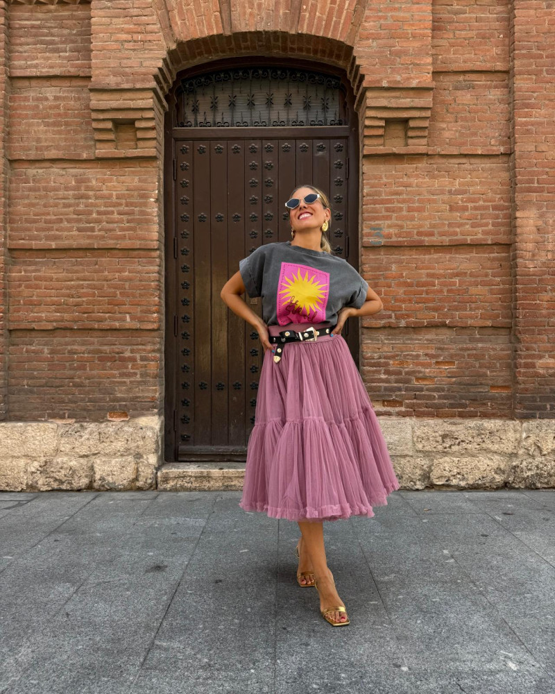 Tul midi skirt