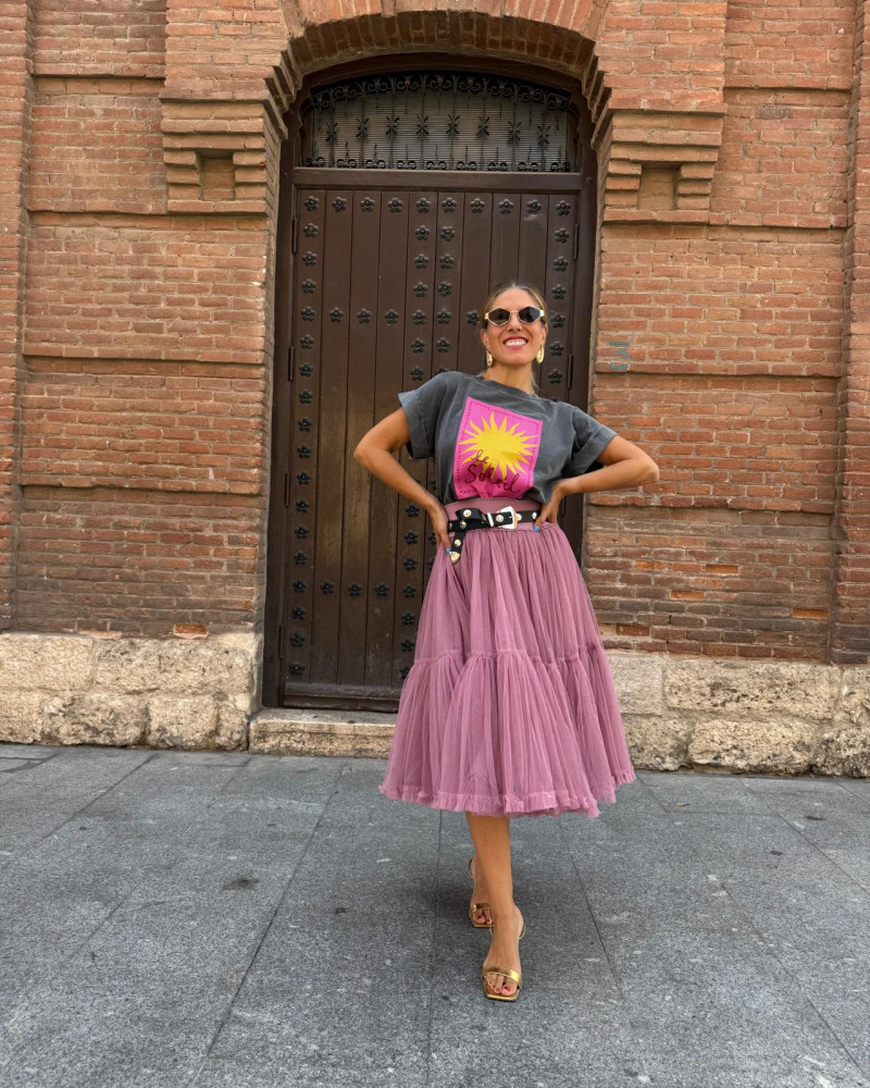 Tul midi skirt