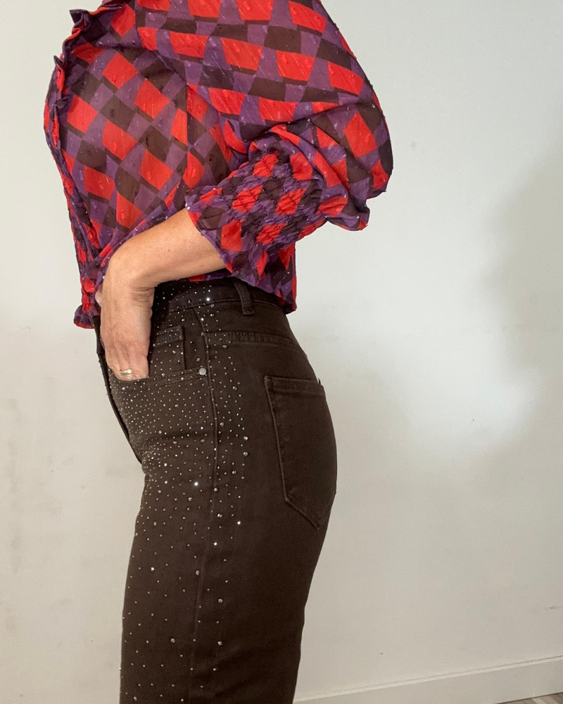 Jeans brillo chocolate