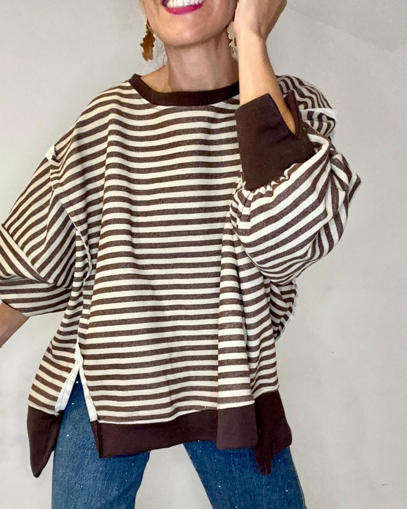 Sudadera rayas oversize