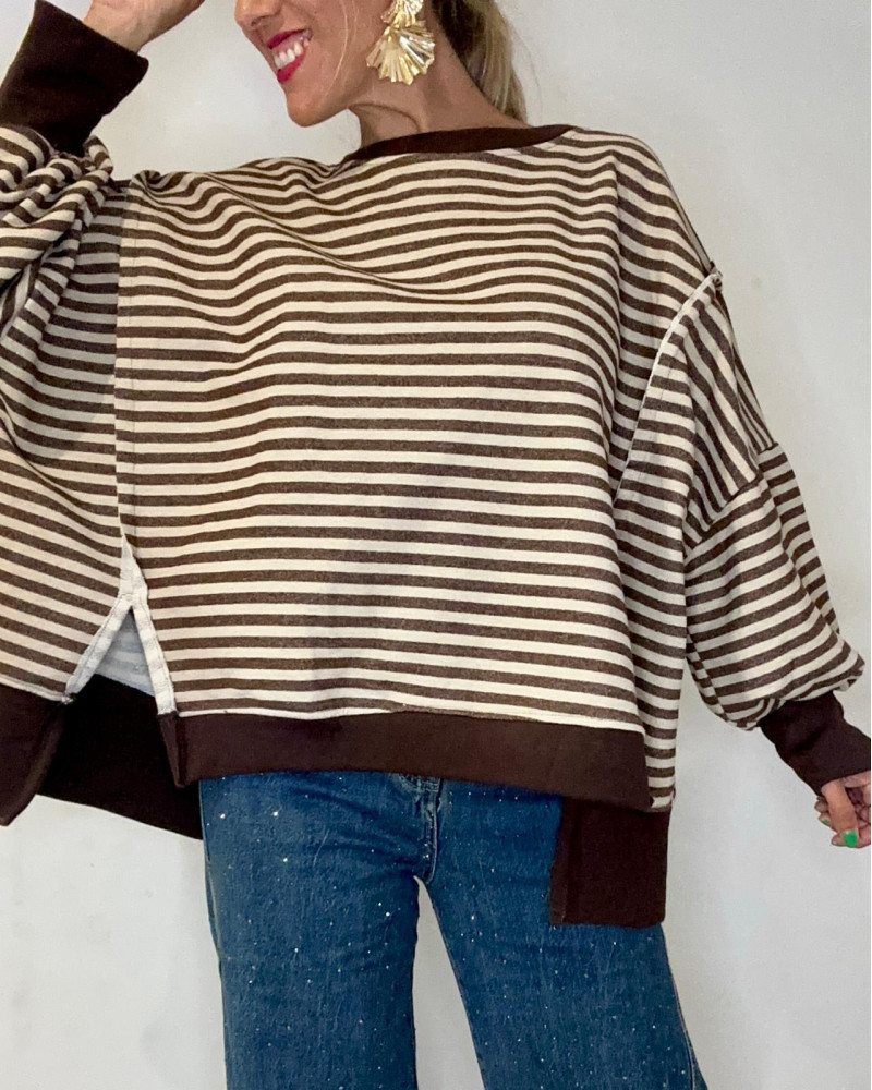 Sudadera rayas oversize