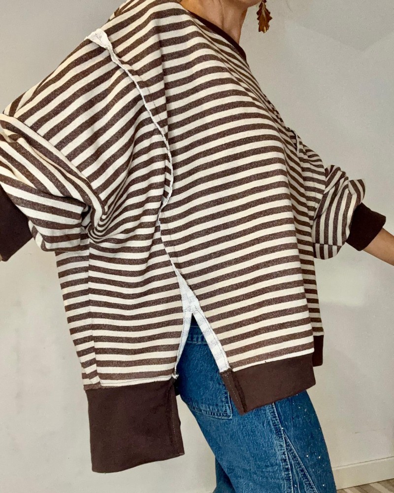 Sudadera rayas oversize