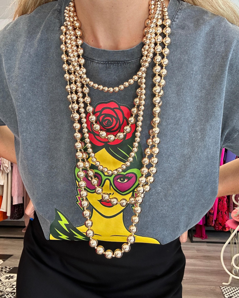 Collar Perlas Doradas