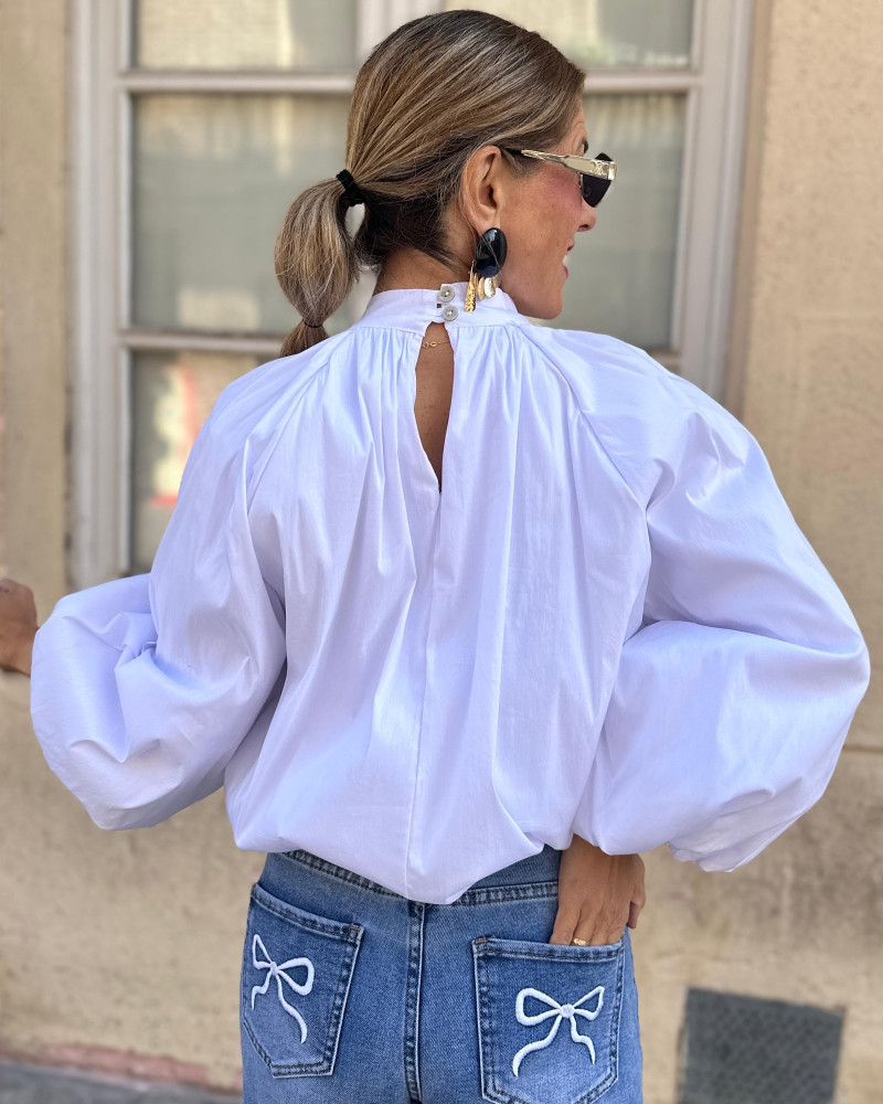 Camisa lazo blanco y negro