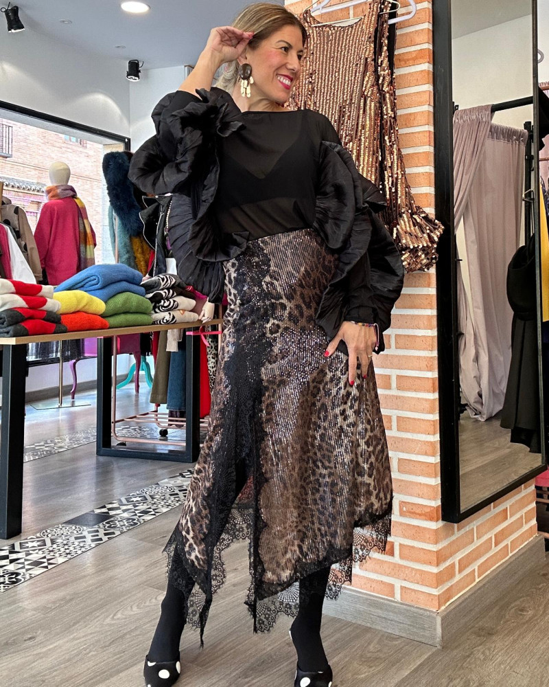 Falda Leopardo Lentejuelas