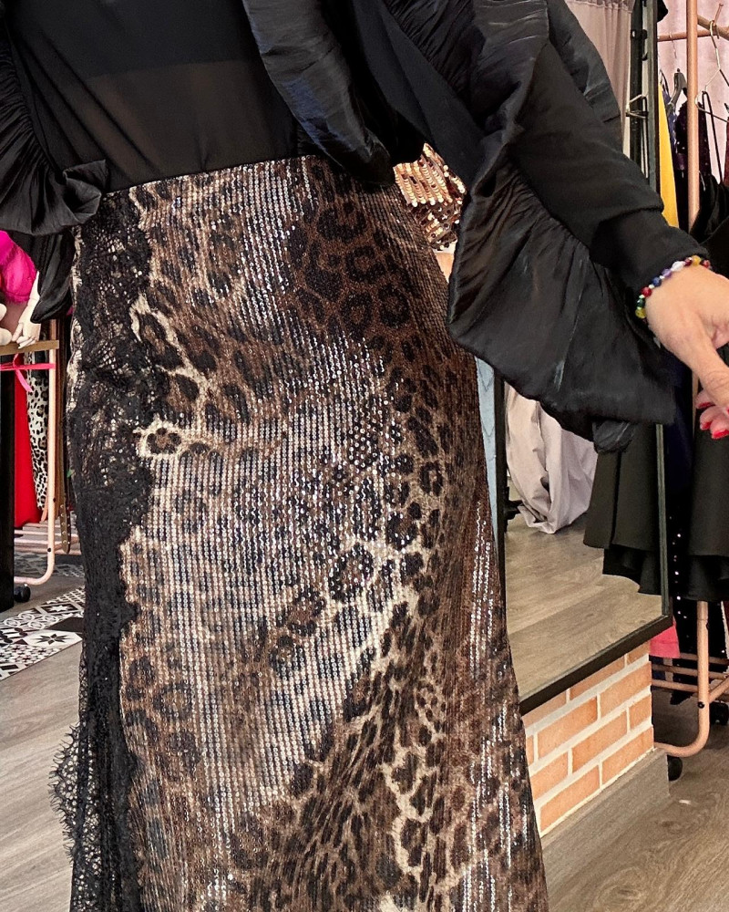 Falda Leopardo Lentejuelas