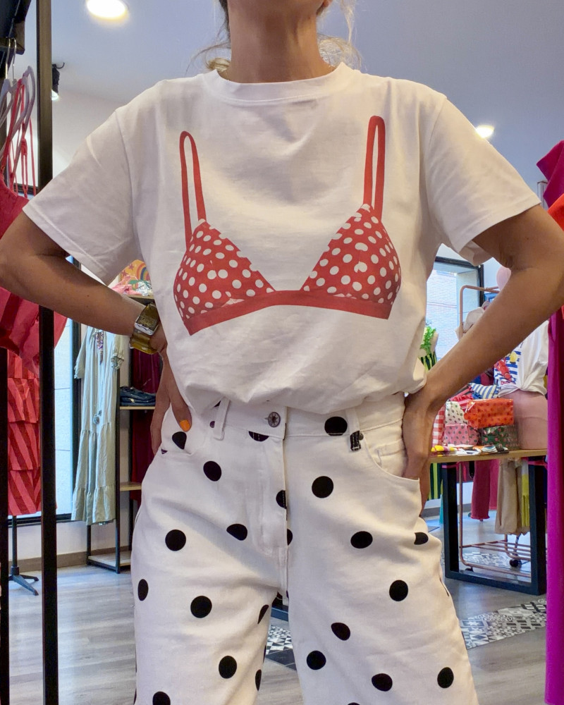 Camiseta bikini lunares