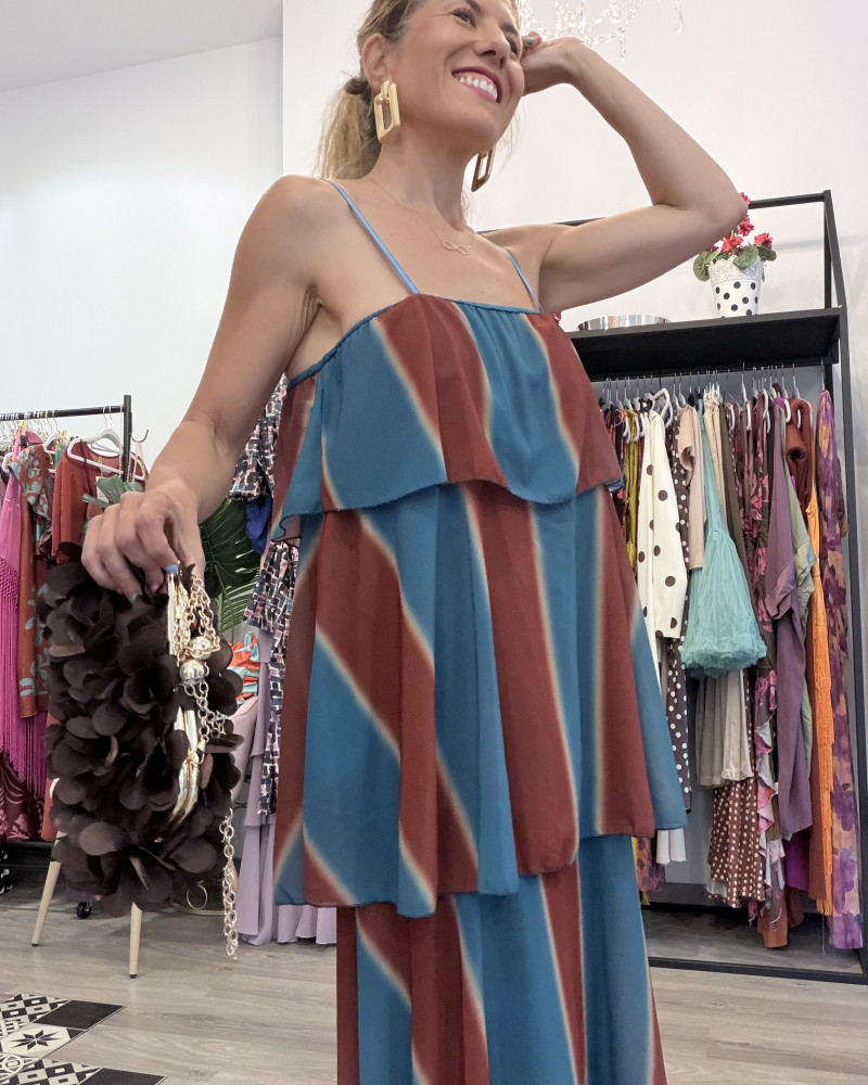 Vestido gasa degradado Mencia