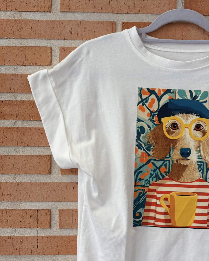Camiseta Perro Boina