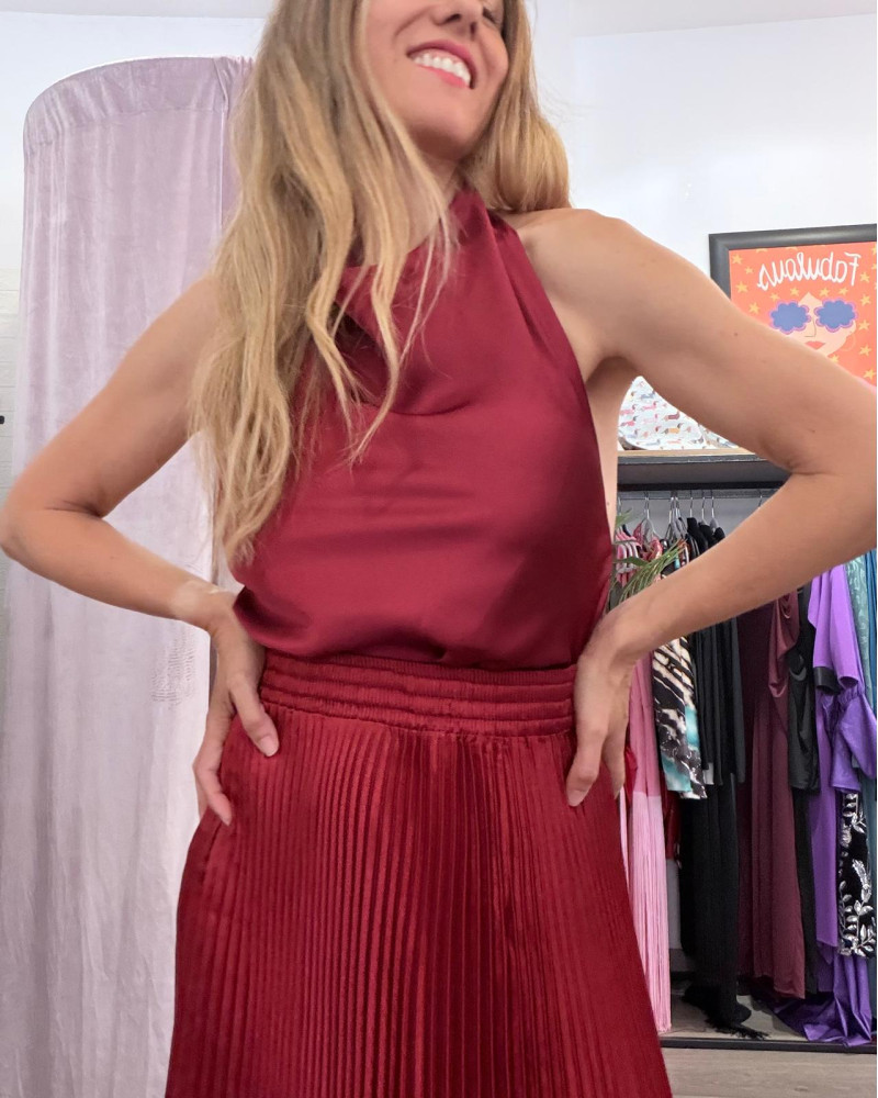 Top raso halter