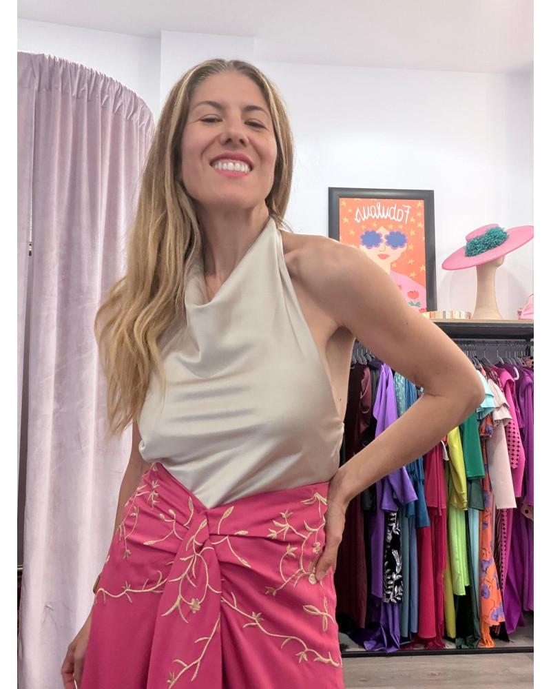 Top raso halter