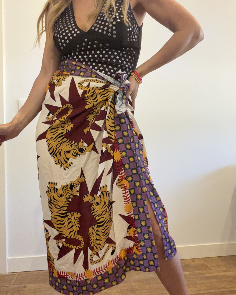 Pareo estampado malva