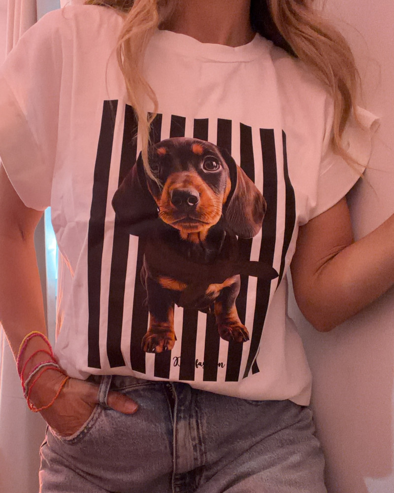 Camiseta dog marrón
