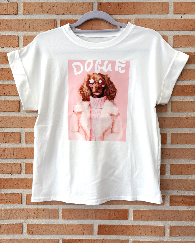 Camiseta Dogue rosa