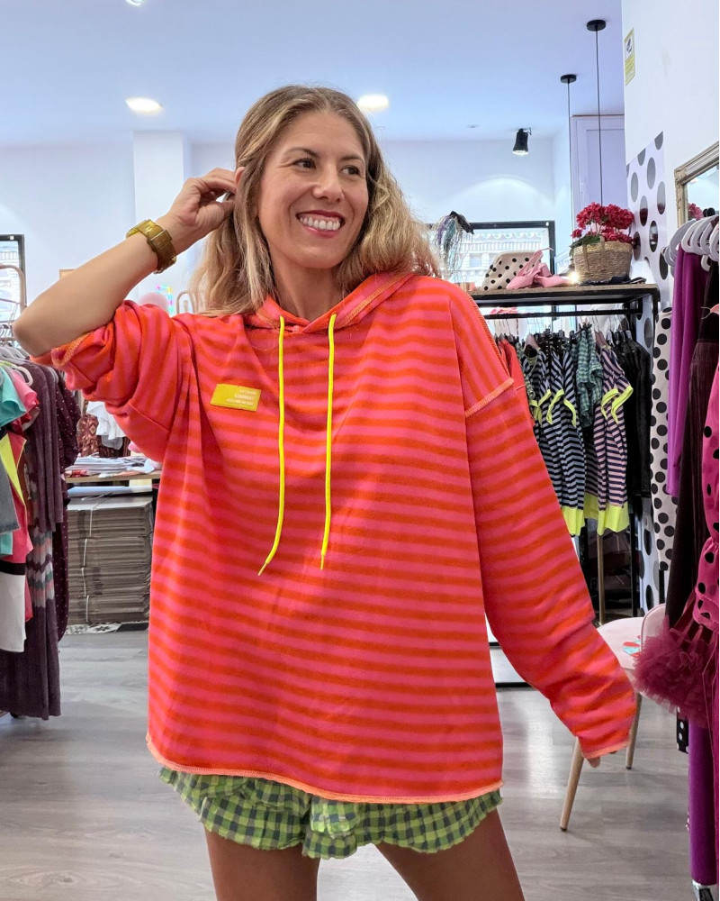 Sudadera capucha rayas