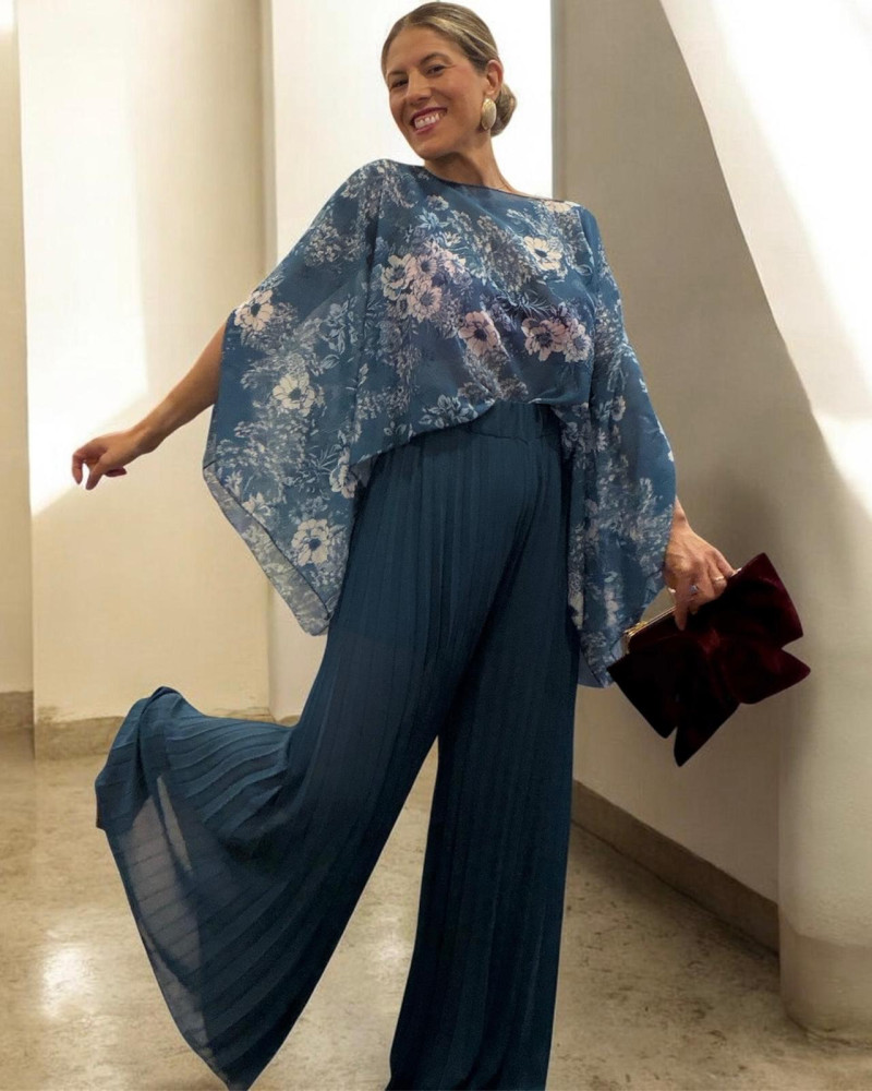 Pantalón plisado pata ancha