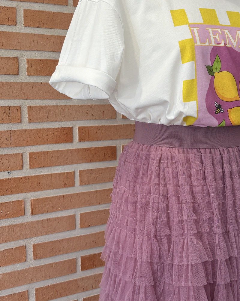 Falda tul mauve