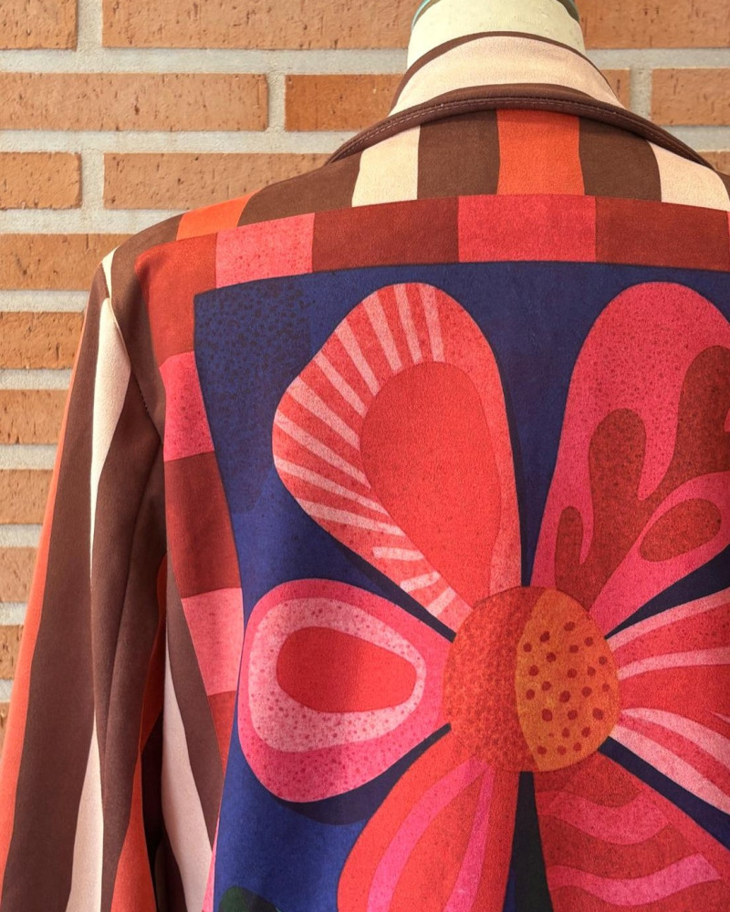 Blazer estampado oversized Peace of Mind