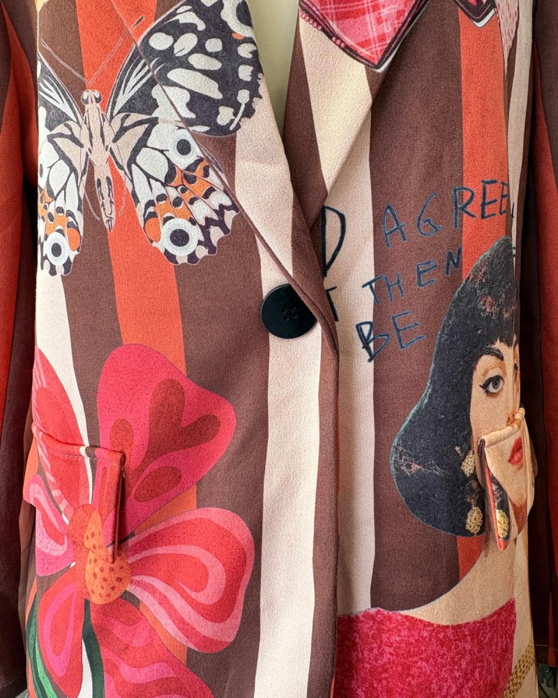 Blazer estampado oversized Peace of Mind