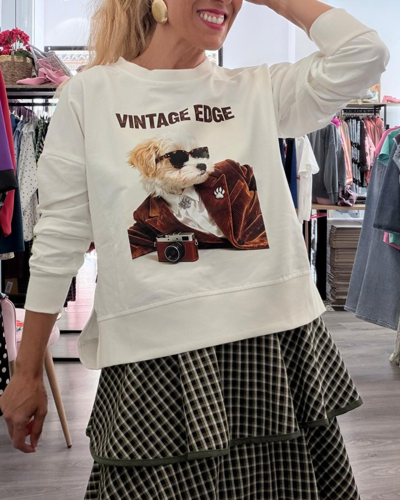 Sudadera perro vintage edge