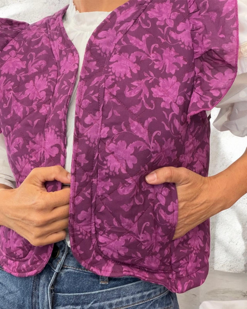 Chaleco acolchado print floral