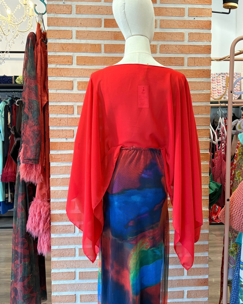 Vestido tubo estampado multicolor