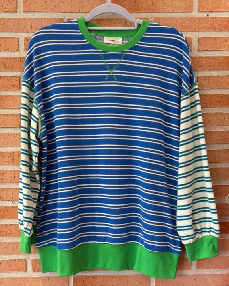 Sudadera rayas mix