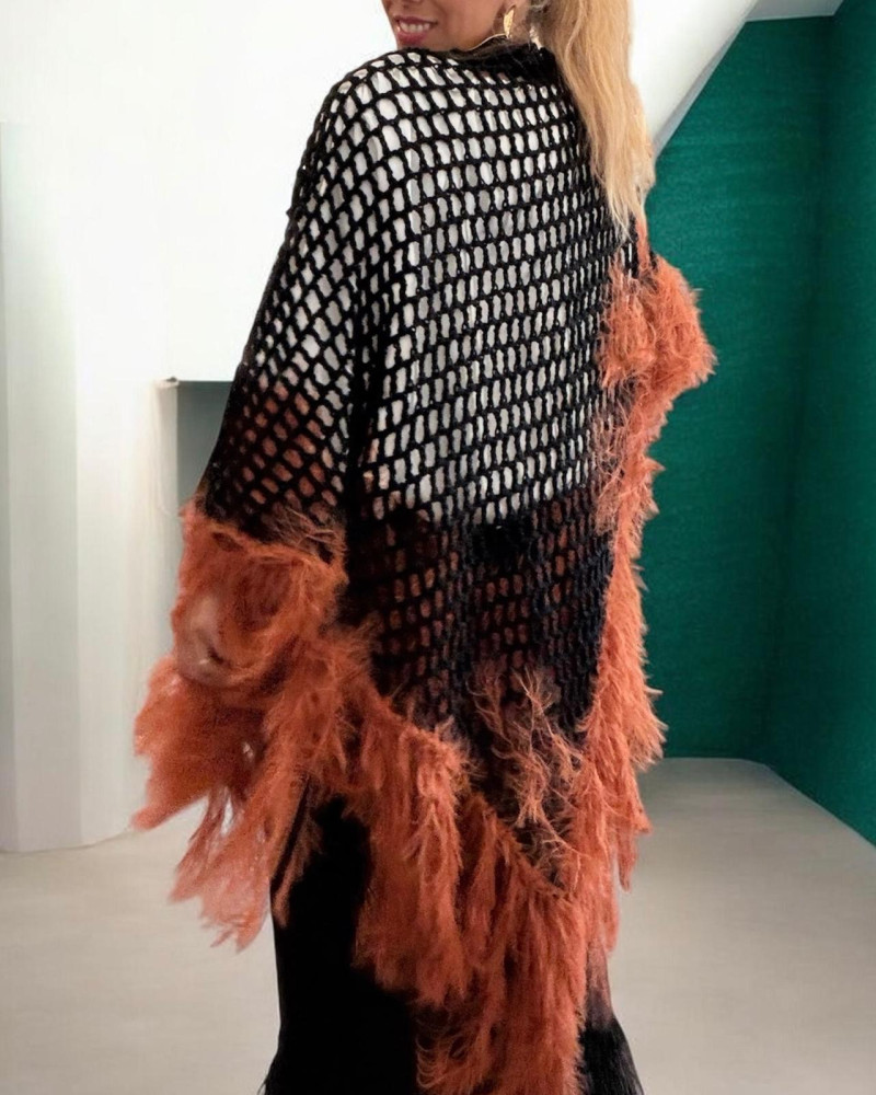 Mantón con plumas