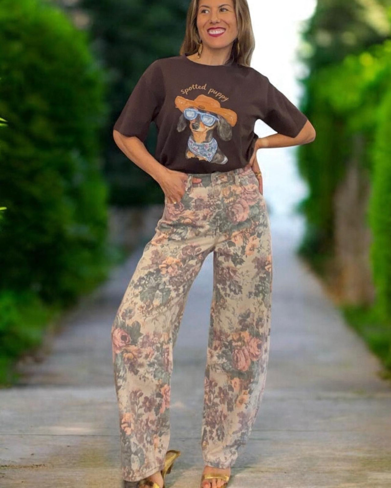 Jeans flores Versalles