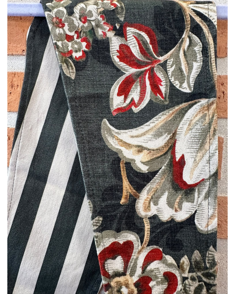 Fajín flores reversible