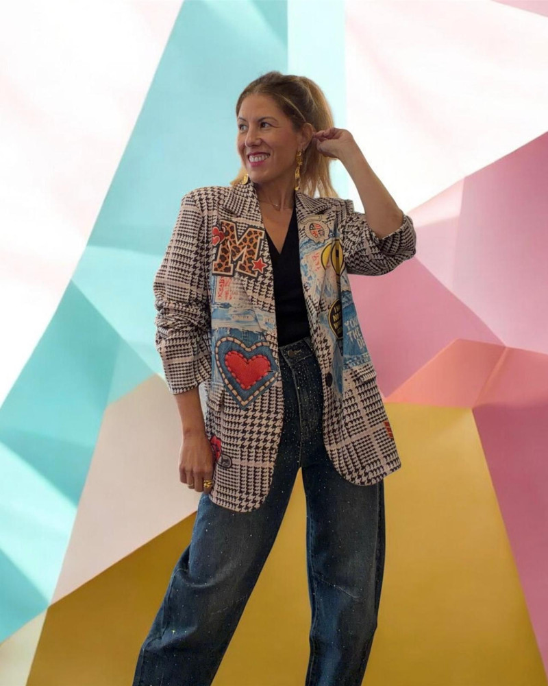 Blazer estampado parches