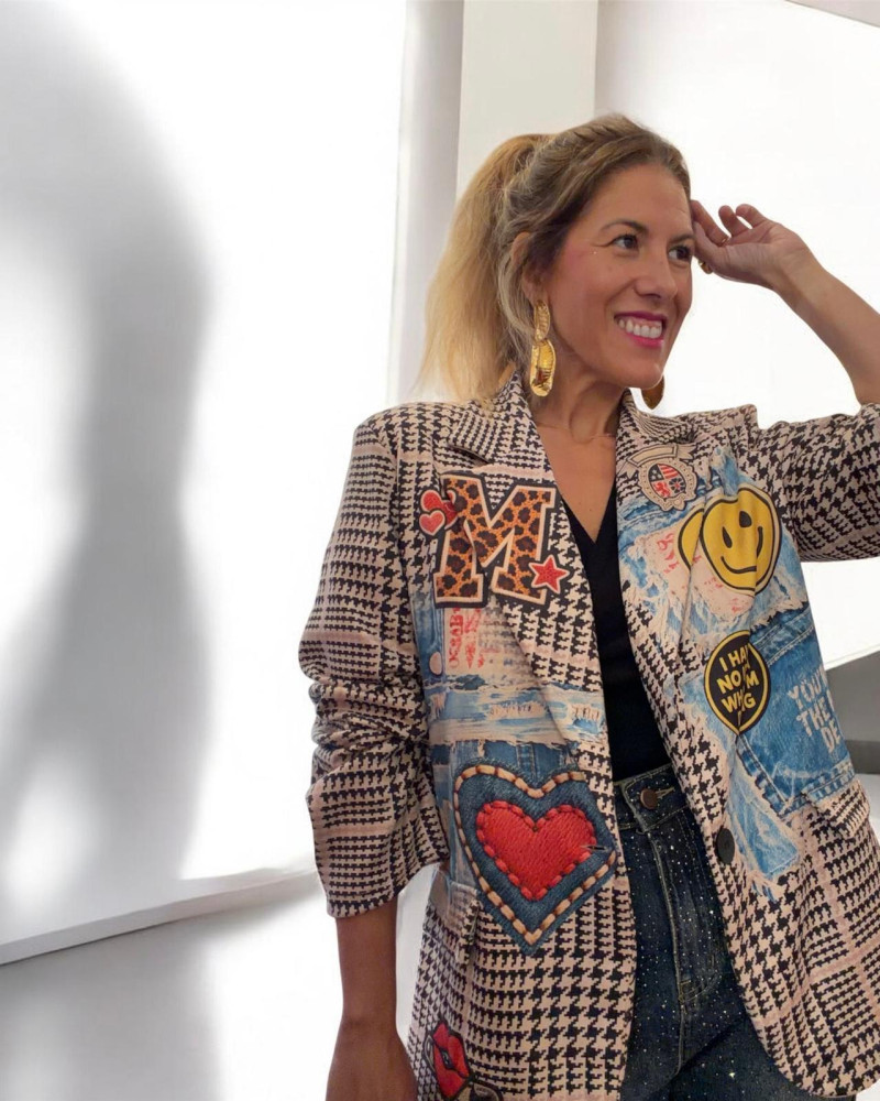 Blazer estampado parches