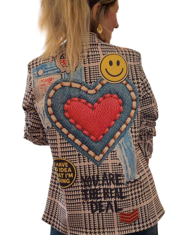 Blazer estampado parches